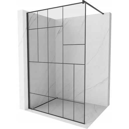 Mexen Kioto sprchová stena Walk-in 130 x 200 cm, čierny vzor 8 mm, čierna - 800-130-101-70-78