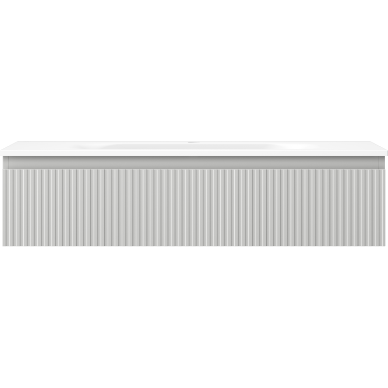 Mexen Rivel kúpeľňová skrinka 100 cm s umývadlom Vela, 1 zásuvka, ryhovaná, sivá matná/biela matná - 91A20-10023-1-BF62-W23M01