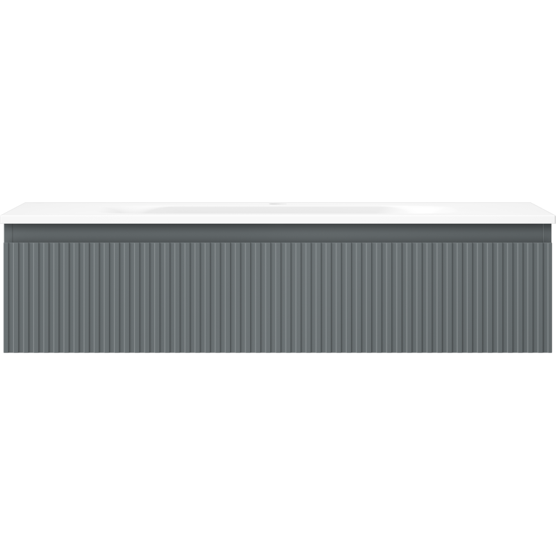 Mexen Rivel kúpeľňová skrinka 100 cm s umývadlom Vela, 1 zásuvka, ryhovaná, grafit mat/biela mat - 91A20-10023-1-BF66-W23M01