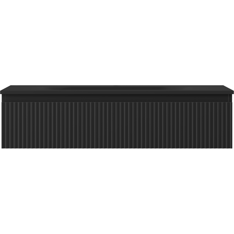 Mexen Rivel kúpeľňová skrinka 100 cm s umývadlom Vela, 1 zásuvka, rebrovaná, čierna matná - 91A20-10023-1-BF71-W23M71