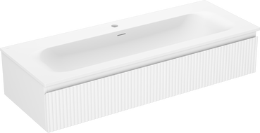 Mexen Rivel kúpeľňová skrinka 120 cm s umývadlom Vela, 1 zásuvka, ryhovaná, biela matná - 91A20-12023-1-BF01-W23M01