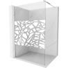 Mexen Kioto sprchový panel Walk-in 140 x 200 cm, biely vzor 8 mm, chróm - 800-140-101-01-85