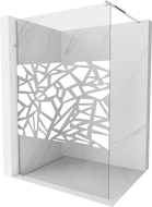 Mexen Kioto sprchový panel Walk-in 140 x 200 cm, biely vzor 8 mm, chróm - 800-140-101-01-85