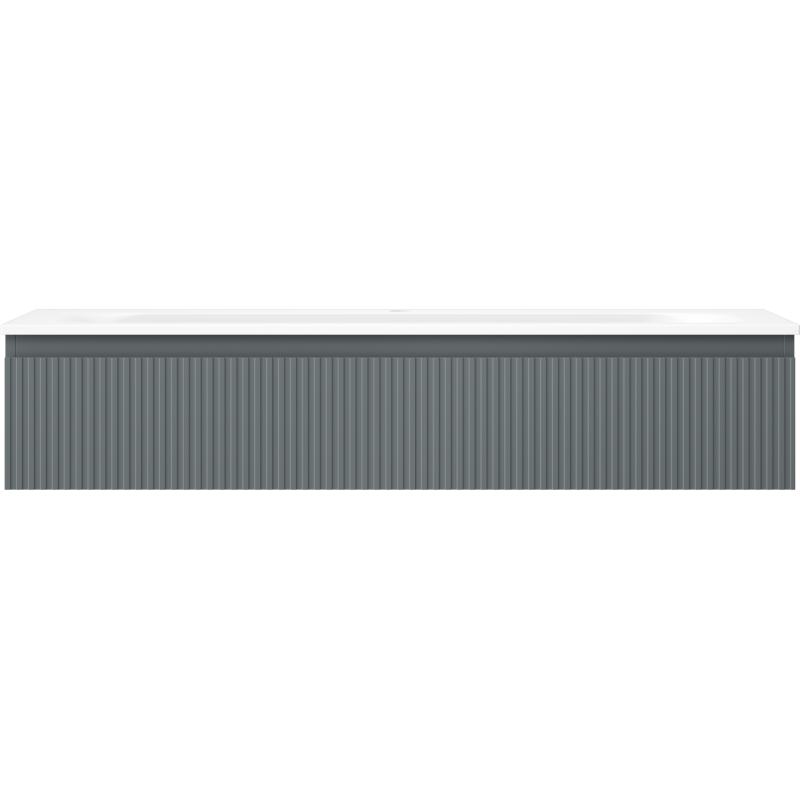 Mexen Rivel kúpeľňová skrinka 120 cm s umývadlom Vela, 1 zásuvka, ryhovaná, grafit mat/biela mat -