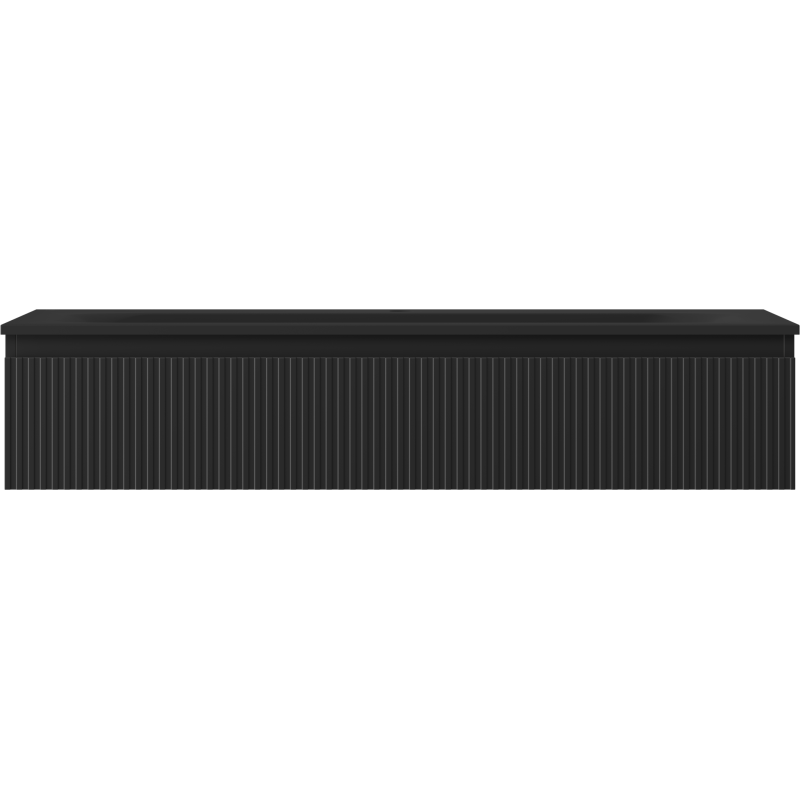 Mexen Rivel kúpeľňová skrinka 120 cm s umývadlom Vela, 1 zásuvka, ryhovaná, čierna matná - 91A20-12023-1-BF71-W23M71