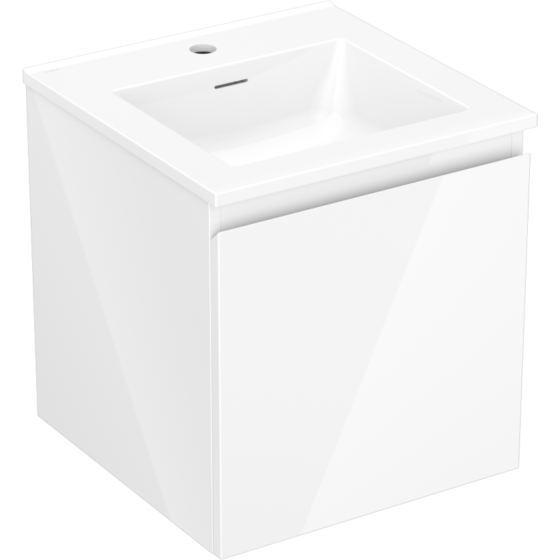 Mexen Orio kúpeľňová skrinka 45 cm s umývadlom Otis, 1 zásuvka, biely lesk - 91A10-04547-1-BF00-W18M00