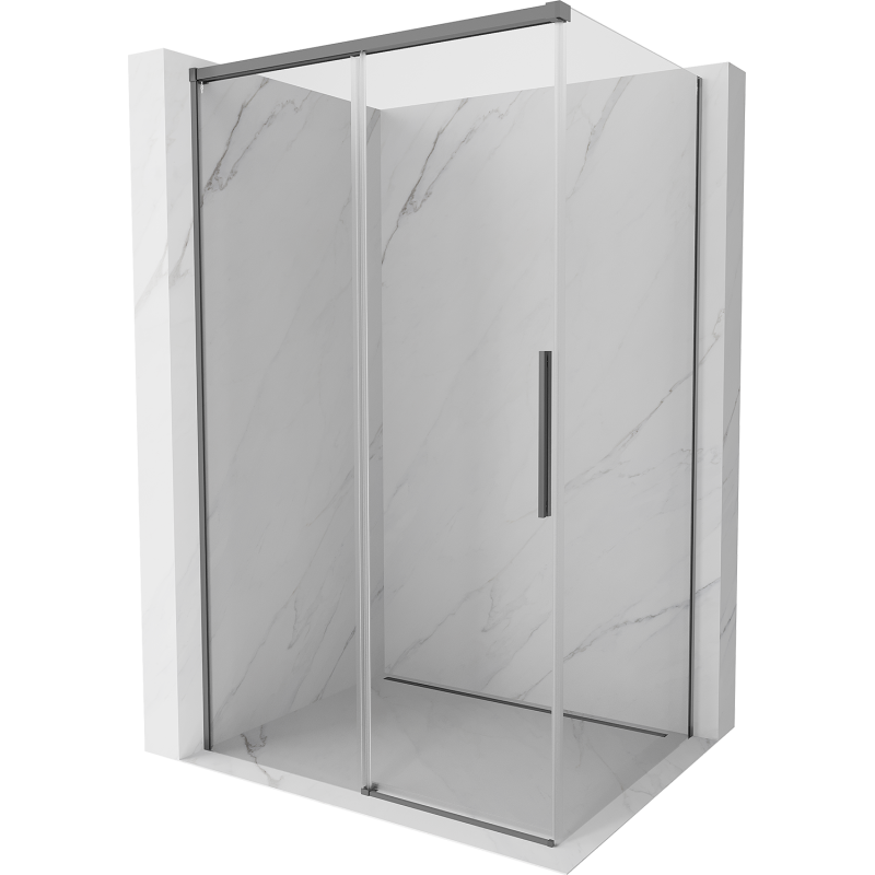 Mexen Rox sprchový kút posuvný 160 x 120 cm, transparentný, gun metal - 8C2-160-120-95-00