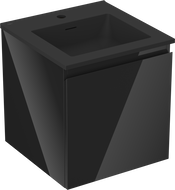 Mexen Orio kúpeľňová skrinka 45 cm s umývadlom Otis, 1 zásuvka, čierny lesk/matná čierna - 91A10-04547-1-BF70-W18M71