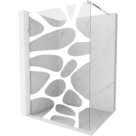 Mexen Kioto sprchová stena Walk-in 100 x 200 cm, biela vlna 8 mm, chróm - 800-100-101-01-97