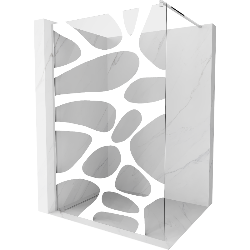 Mexen Kioto sprchová stena Walk-in 140 x 200 cm, biela vlna 8 mm, chróm - 800-140-101-01-97
