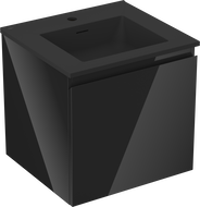 Mexen Orio kúpeľňová skrinka 50 cm s umývadlom Otis, 1 zásuvka, čierny lesk/čierny mat - 91A10-05047-1-BF70-W18M71