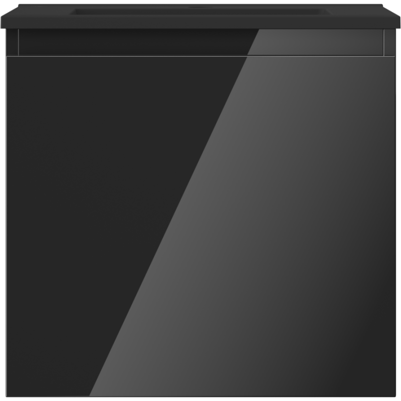 Mexen Orio kúpeľňová skrinka 50 cm s umývadlom Otis, 1 zásuvka, čierny lesk/čierny mat - 91A10-05047-1-BF70-W18M71