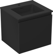 Mexen Orio kúpeľňová skrinka 50 cm s umývadlom Otis, 1 zásuvka, čierna matná - 91A10-05047-1-BF71-W18M71