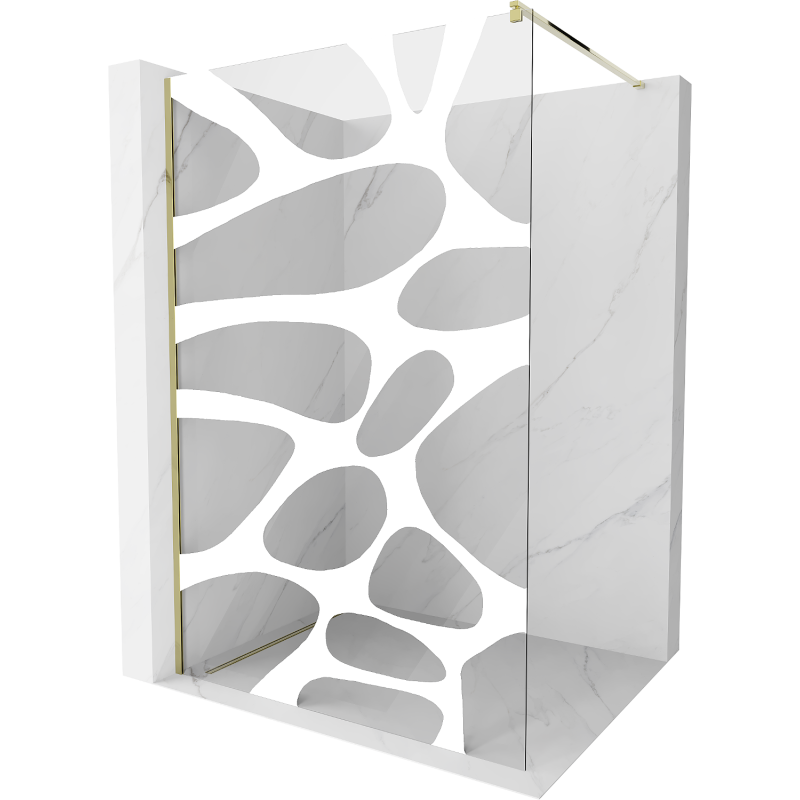 Mexen Kioto sprchová zástená Walk-in 100 x 200 cm, biela vlna 8 mm, zlatá - 800-100-101-50-97