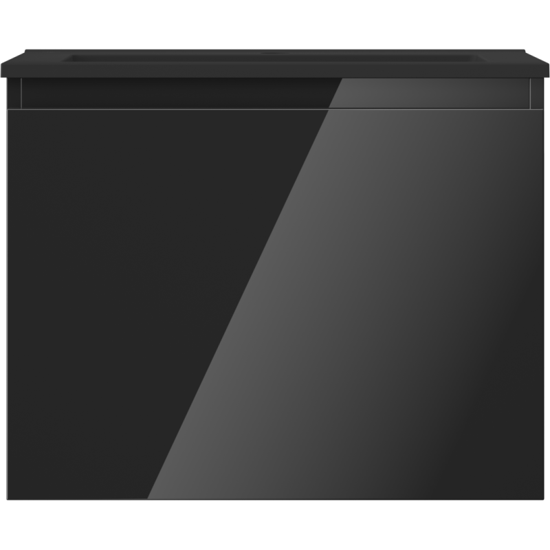 Mexen Orio kúpeľňová skrinka 60 cm s umývadlom Otis, 1 zásuvka, čierny lesk/čierny mat - 91A10-06047-1-BF70-W18M71