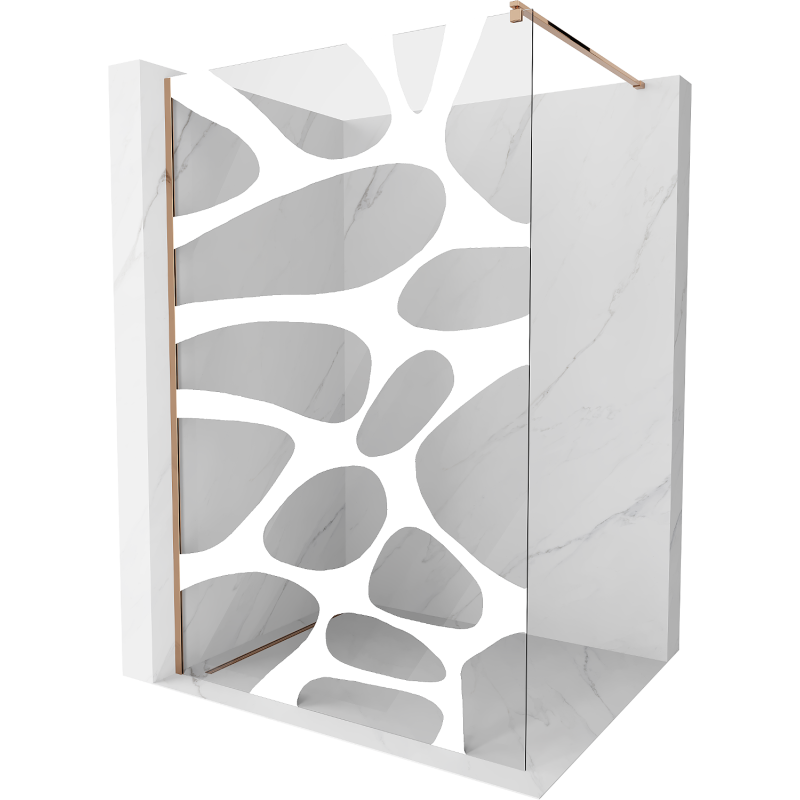 Mexen Kioto sprchová stena Walk-in 120 x 200 cm, biela vlna 8 mm, ružové zlato - 800-120-101-60-97