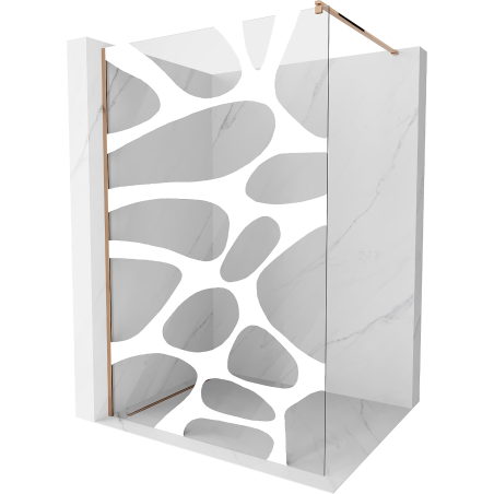 Mexen Kioto sprchová stena Walk-in 120 x 200 cm, biela vlna 8 mm, ružové zlato - 800-120-101-60-97