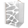 Mexen Kioto sprchová stena Walk-in 130 x 200 cm, biela vlna 8 mm, ružové zlato - 800-130-101-60-97