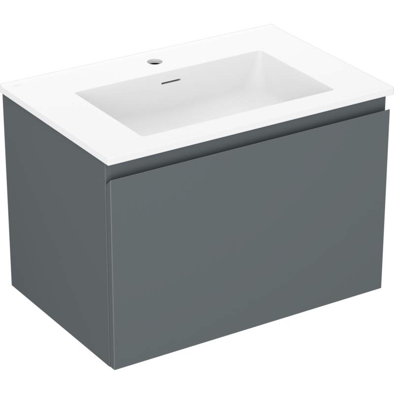 Mexen Orio kúpeľňová skrinka 70 cm s umývadlom Otis, 1 zásuvka, grafit mat/biela mat - 91A10-07047-1-BF66-W18M01