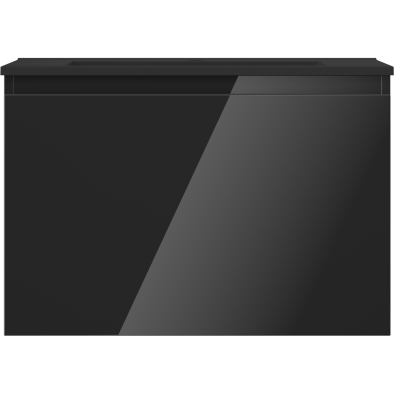 Mexen Orio kúpeľňová skrinka 70 cm s umývadlom Otis, 1 zásuvka, čierny lesk/čierny mat - 91A10-07047-1-BF70-W18M71