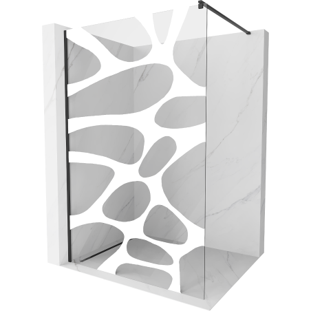 Mexen Kioto sprchová stena Walk-in 100 x 200 cm, biela vlna 8 mm, čierna - 800-100-101-70-97
