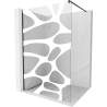 Mexen Kioto sprchový panel Walk-in 130 x 200 cm, biela vlna 8 mm, čierna - 800-130-101-70-97