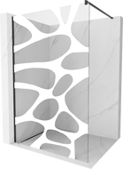 Mexen Kioto sprchová stena Walk-in 130 x 200 cm, biela vlna 8 mm, čierna - 800-130-101-70-97