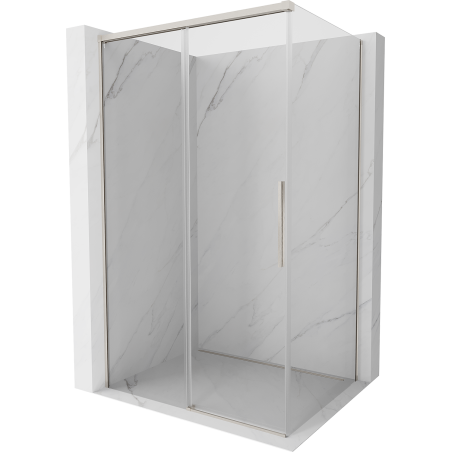 Mexen Rox sprchový kút posuvný 105 x 120 cm, transparentný, brúsený nikel - 8C2-105-120-97-00