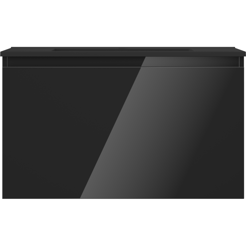 Mexen Orio kúpeľňová skrinka 80 cm s umývadlom Otis, 1 zásuvka, čierny lesk/čierny mat - 91A10-08047-1-BF70-W18M71