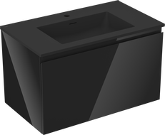 Mexen Orio kúpeľňová skrinka 80 cm s umývadlom Otis, 1 zásuvka, čierny lesk/čierny mat - 91A10-08047-1-BF70-W18M71