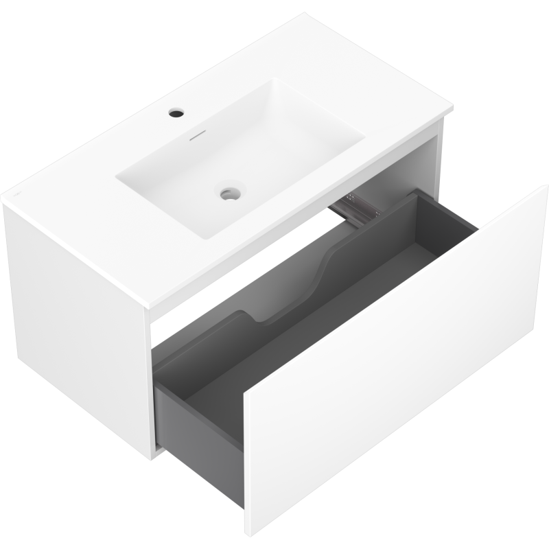 Mexen Orio kúpeľňová skrinka 90 cm s umývadlom Otis, 1 zásuvka, biela matná - 91A10-09047-1-BF01-W18M01