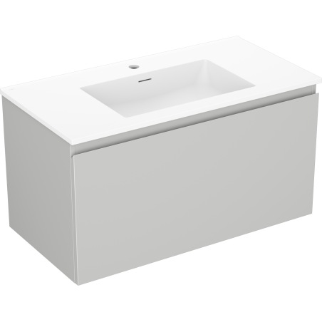 Mexen Orio kúpeľňová skrinka 90 cm s umývadlom Otis, 1 zásuvka, šedá matná/biela matná - 91A10-09047-1-BF62-W18M01