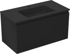 Mexen Orio kúpeľňová skrinka 90 cm s umývadlom Otis, 1 zásuvka, čierna matná - 91A10-09047-1-BF71-W18M71
