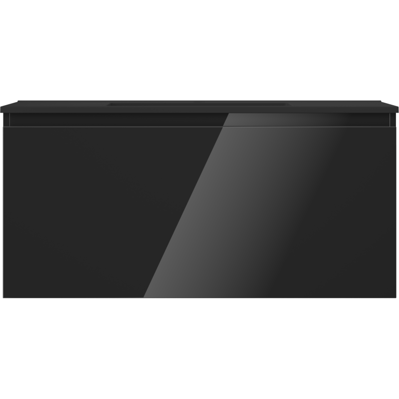 Mexen Orio kúpeľňová skrinka 100 cm s umývadlom Otis, 1 zásuvka, čierny lesk/čierny mat - 91A10-10047-1-BF70-W18M71
