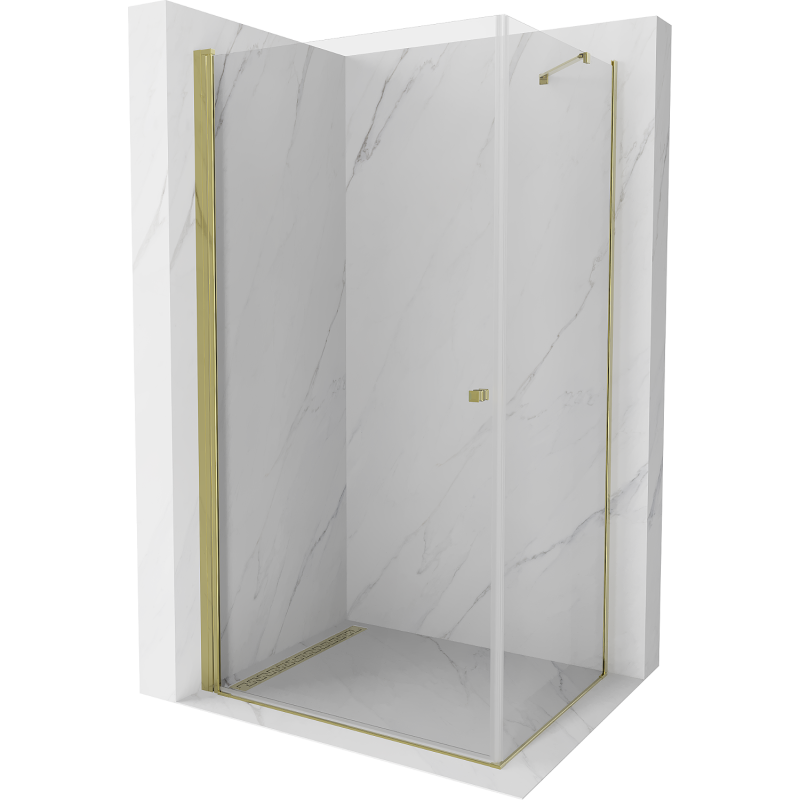 Mexen Pretoria sprchový kút 80 x 70 cm, transparentný, zlatý - 852-080-070-50-00