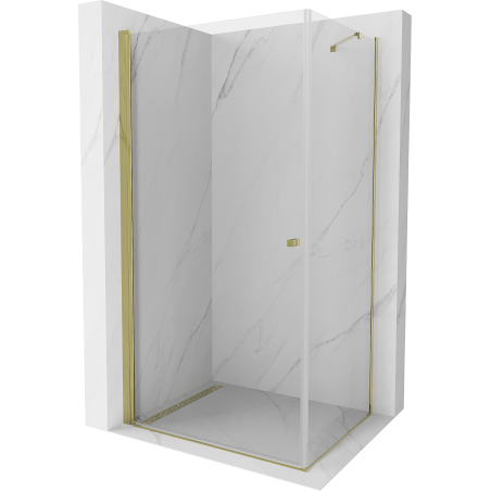 Mexen Pretoria sprchový kút 80 x 70 cm, transparentný, zlatý - 852-080-070-50-00