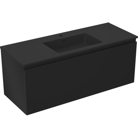 Mexen Orio kúpeľňová skrinka 120 cm s umývadlom Otis, 1 zásuvka, čierna matná - 91A10-12047-1-BF71-W18M71