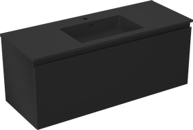 Mexen Orio kúpeľňová skrinka 120 cm s umývadlom Otis, 1 zásuvka, čierna matná - 91A10-12047-1-BF71-W18M71