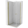 Mexen Pretoria Duo sprchovací kút s otváracími dverami 90 x 90 cm, priehľadný, zlatý - 852-090-090-50-00-02