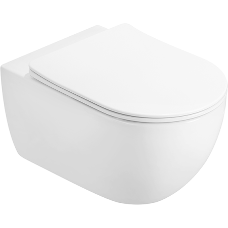 Mexen Carmen WC miska Rimless Tornado so spomaľovacou doskou slim, duroplast, biela lesk - 3088L4000T