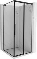 Mexen Rox L sprchová kabína posuvná pravá 120 x 120 cm, čierny rám, čierna - 8C2L-120-120-70-70-P