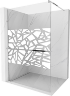 Mexen Kioto+ sprchová stena s poličkou Walk-in 80 x 200 cm, biely vzor, chróm - 800-080-121-01-85