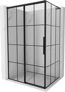 Mexen Rox L posuvný sprchový kút ľavý 115 x 80 cm, čierna mriežka, čierny - 8C2L-115-080-70-77-L