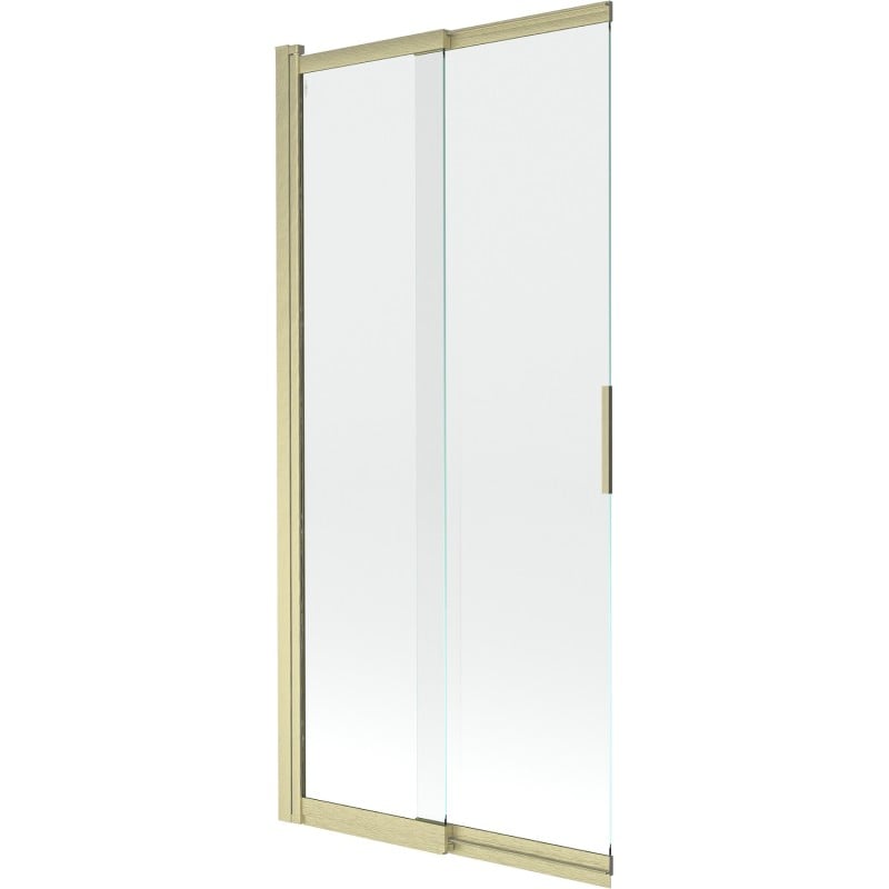 Mexen Fox vaňa s paravánom 2-krídlovým posuvným 85 x 150 cm, transparentný, zlatý kartáčovaný - 891-085-002-55-00