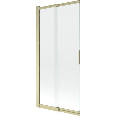 Mexen Fox vaňa s paravánom 2-krídlovým posuvným 85 x 150 cm, transparentný, zlatý kartáčovaný - 891-085-002-55-00