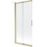 Mexen Fox vaňa s paravánom 2-krídlovým posuvným 85 x 150 cm, transparentný, zlatý kartáčovaný - 891-085-002-55-00
