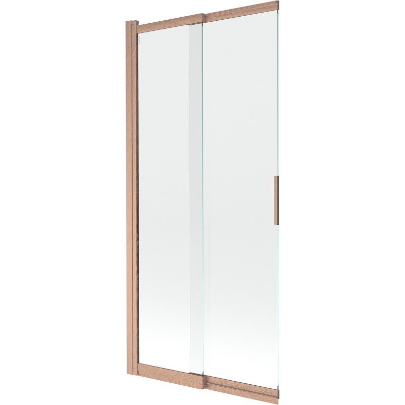 Mexen Fox sprchový paraván 2-krídlový posuvný 85 x 150 cm, transparentný, brúsená meď - 891-085-002-65-00