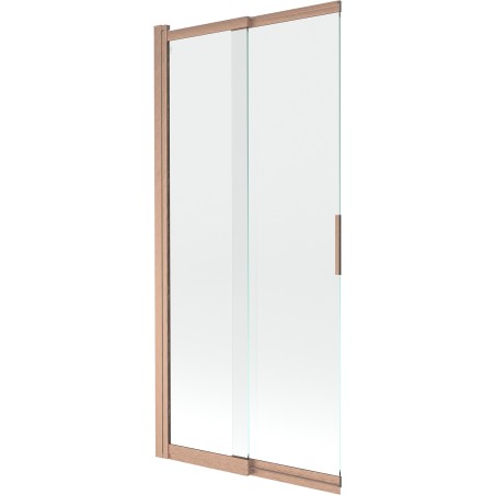 Mexen Fox sprchový zásten 2-krídlový posuvný 85 x 150 cm, transparentný, brúsená meď - 891-085-002-65-00