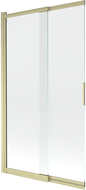 Mexen Fox sprchový paraván 2-krídový posuvný 100 x 150 cm, transparentný, zlatý kartáčovaný - 891-100-002-55-00