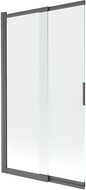 Mexen Fox dvojkrídlový vaňový paraván, posuvný 100 x 150 cm, priehľadný, brúsená tmavá sivá - 891-100-002-66-00